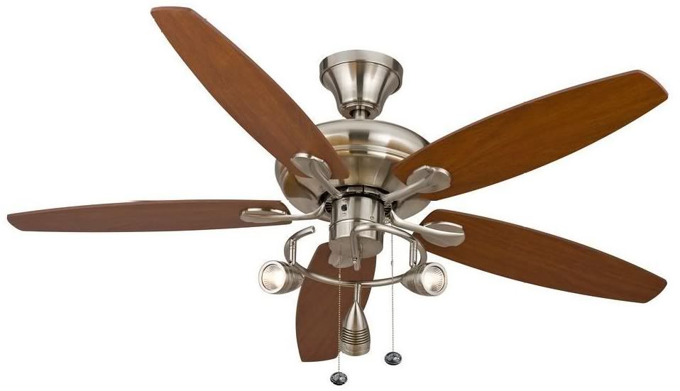 Track Light 52"Ceiling Fan Brushed Nickel Kit Hampton Bay Spot Curl